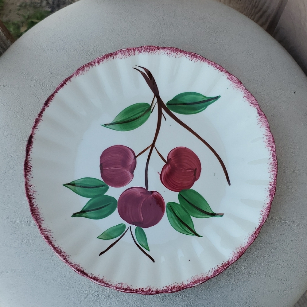 Blue Ridge pottery 🍒 Vintage Hand‑Painted Cherry Plate Cottagecore Charm Set 2